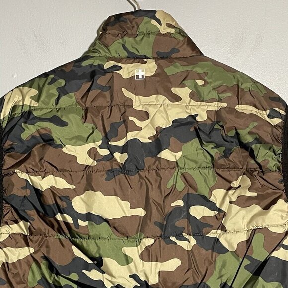 Swiss Tech Puffer Vest Jacket Women Size S Camo Zip Hunt Army Sleeveless Pocket - Picture 4 of 10